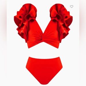 Maygel Coronel Kai Ruffle Bikini set in Red